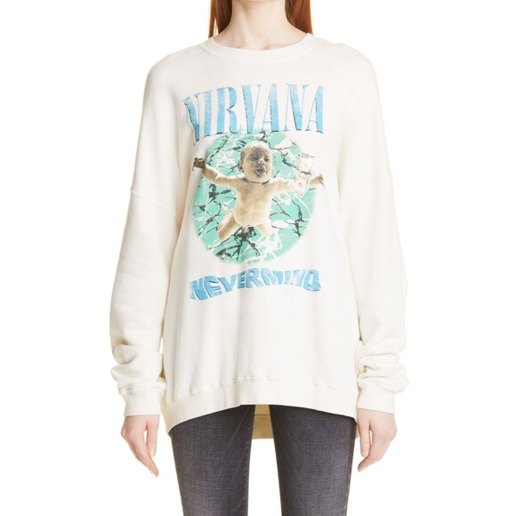 R13 Women’s Nirvana Nevermind Album Cover Graphic Sweatshirt Size XS NWT - Picture 1 of 8